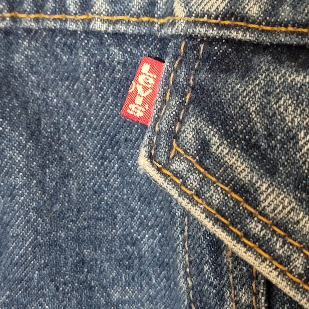 Vintage 90s Levi's Denim Trucker Jacket Sherpa Lined Jean Jacket Winter Medium - Picture 8 of 16